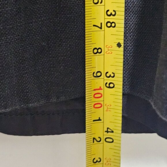 Vintage Linen Button Front Mandarin Collar Midi Dress‎ 80s-90s Women's S/M, 10 - Picture 13 of 14